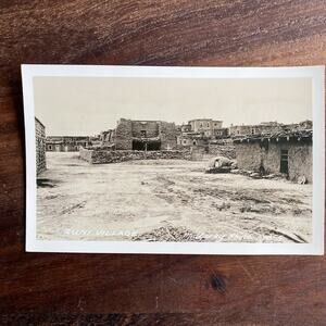 Vintage Zuni Indian Village Mexico B&W RPPC Mullarky Photo Post Card